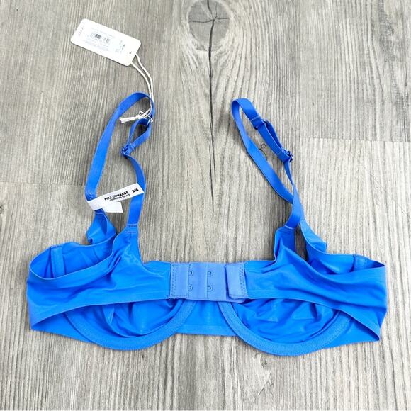 NWT aerie SMOOTHEZ Mesh Unlined Full Coverage Bra Underwire Blue Size 34B - Picture 2 of 6